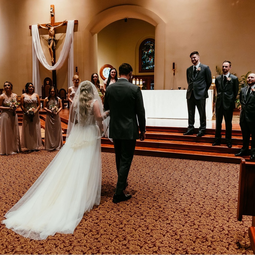 Wedding dress over skirt